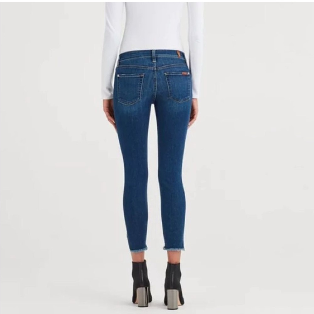 Seven for all mankind b(air) blair the ankle skinny stretch frayed hem Jean dark